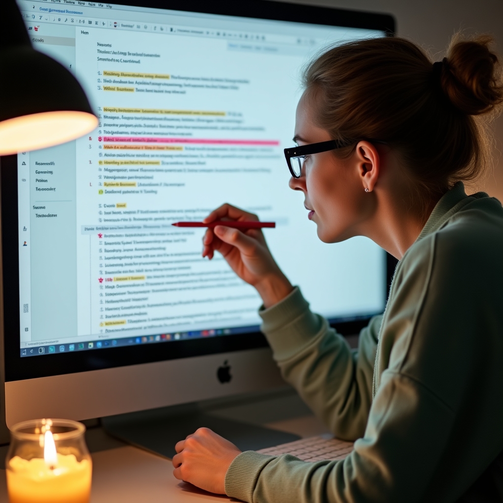 Analiza struktury nagłówków w artykule internetowym na ekranie komputera